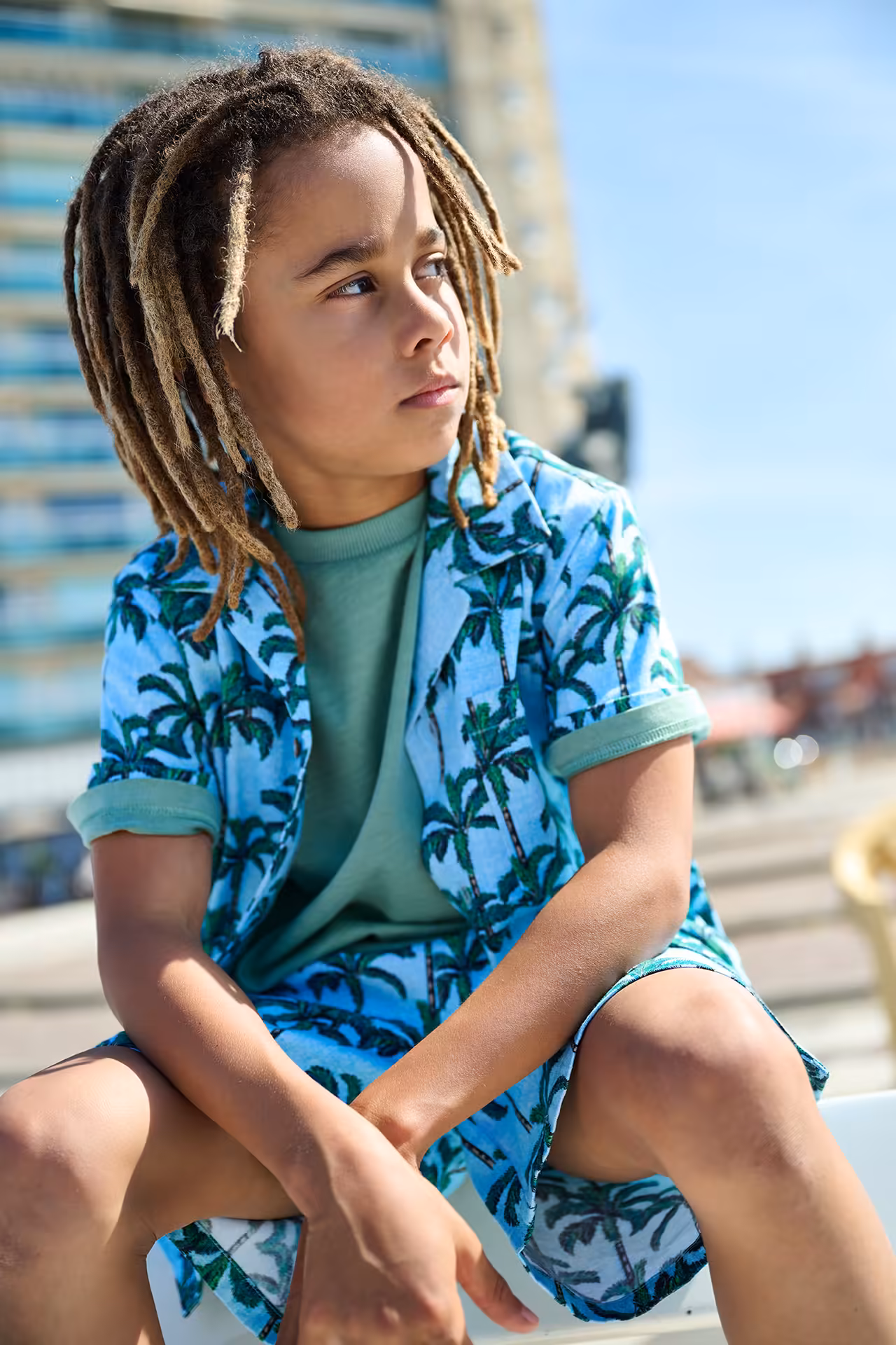 TND Palm Island Shirt 15783 - Blue green
