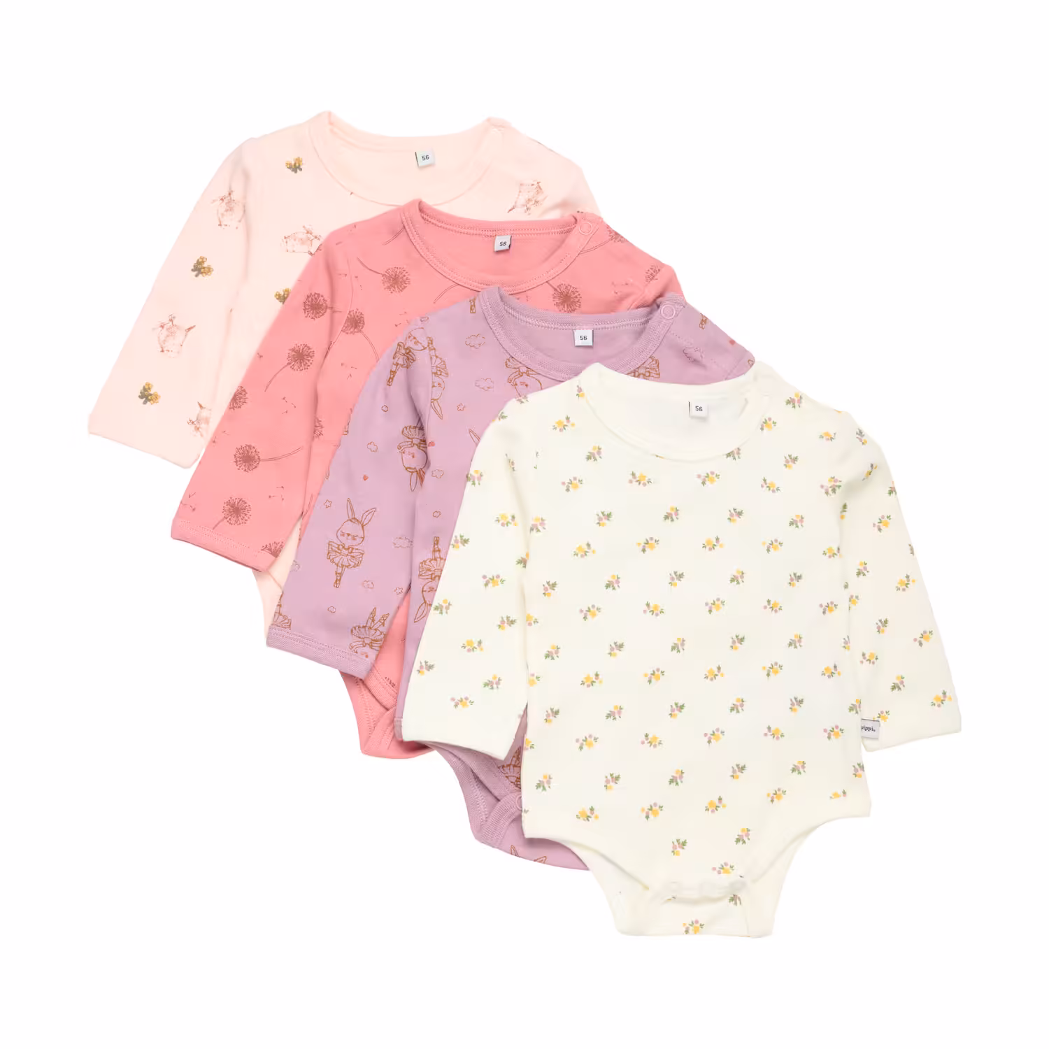 Pippi - Body LS AO-printed (4-pack) 3819 - Rose